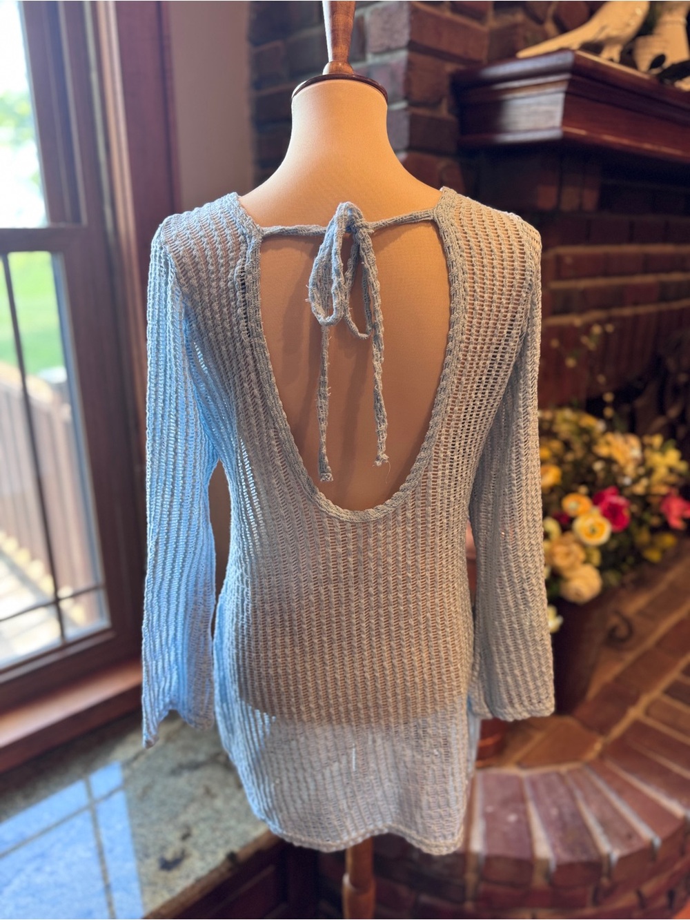 Light Blue Knit Swim Coverup Tunic size small